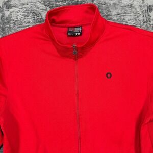 Southpole Track Jacket Mens XXL Red Full Zip Mock Neck Striped Trim 1532